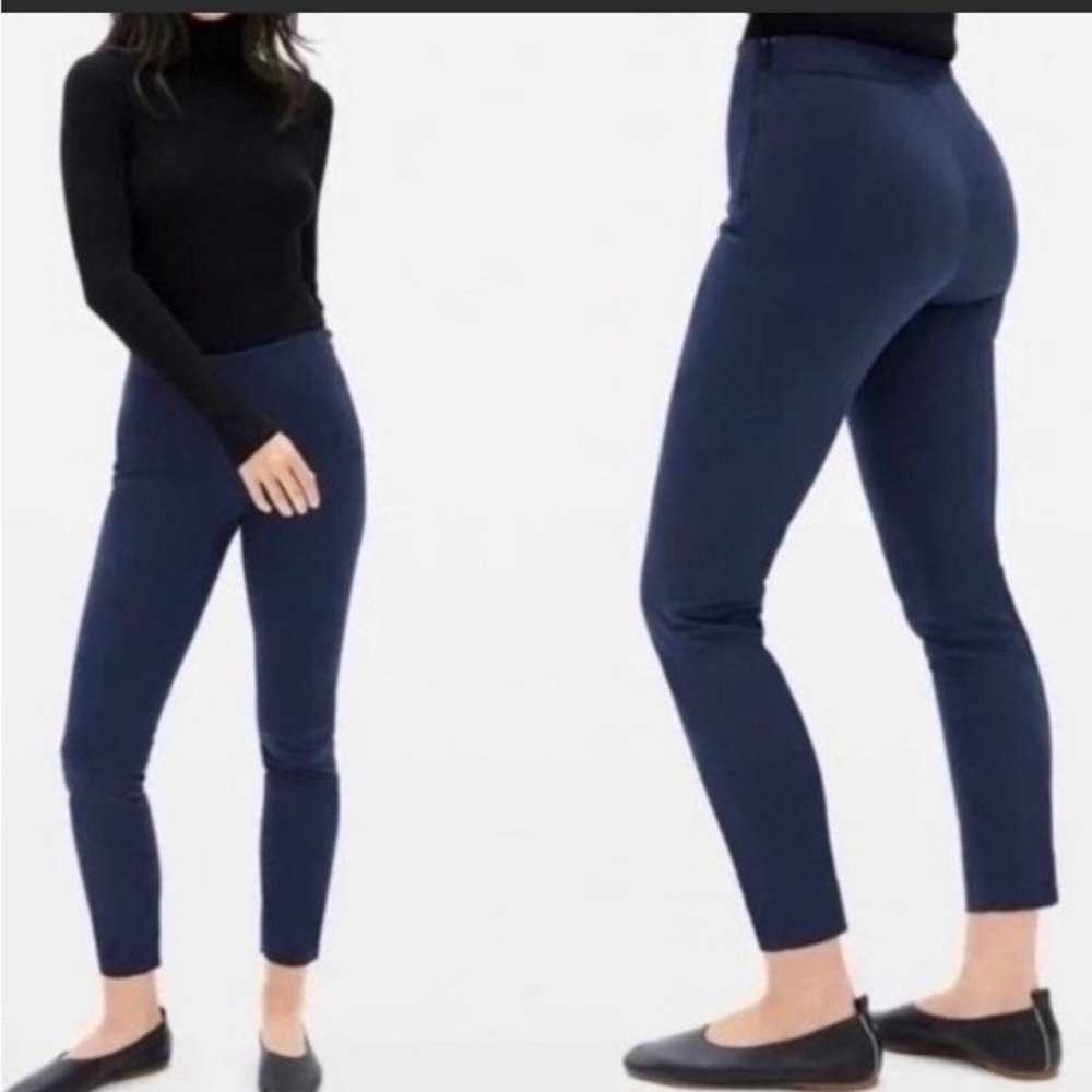 Everlane The Side-Zip Work Pant navy blue high rise ankle skinny seamed NWOT
